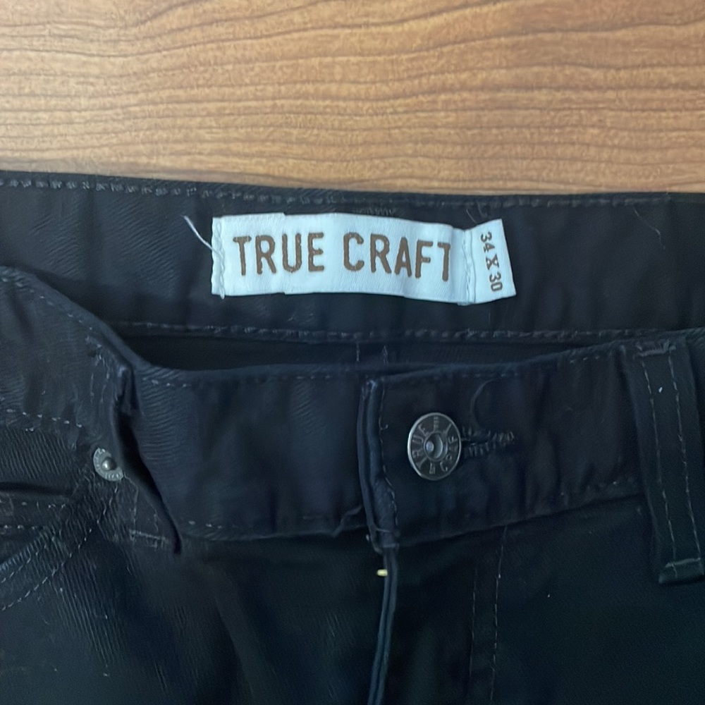 True Craft Black Mens Straight Fit Jeans 34X30 - Picture 4 of 7
